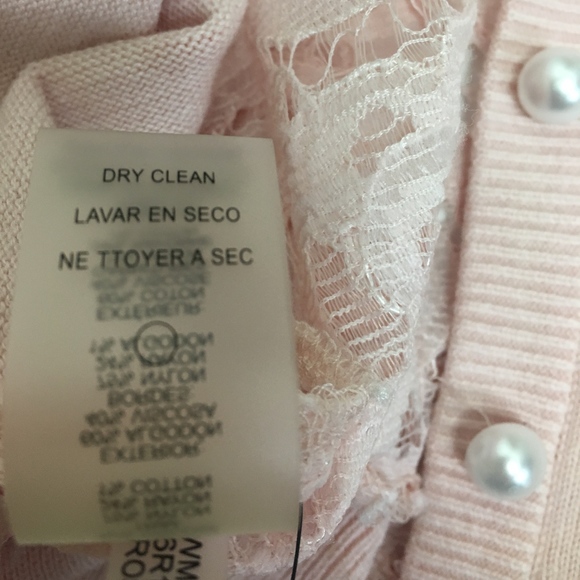 NWOT KARL LAGERFELD ROSE LACE PANEL CARDIGAN M - Picture 6 of 6